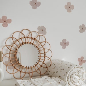 Boho Flower Wall Decals Removable Stickers, Girls neutral Nursery Decor