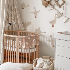 flying goose wall decals, neutral colors wall stickers, animal theme nyrsery decor