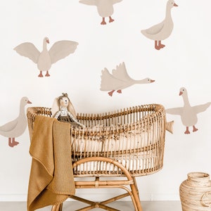 flying goose wall decals, neutral colors wall stickers, animal theme nyrsery decor