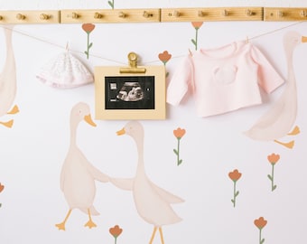 geese wall decals, floral goose baby girl nursery decor *US orders ship DDP*
