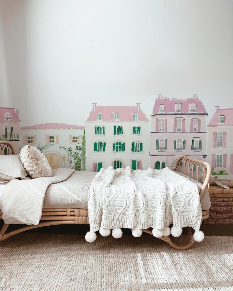 Paris wall art bed