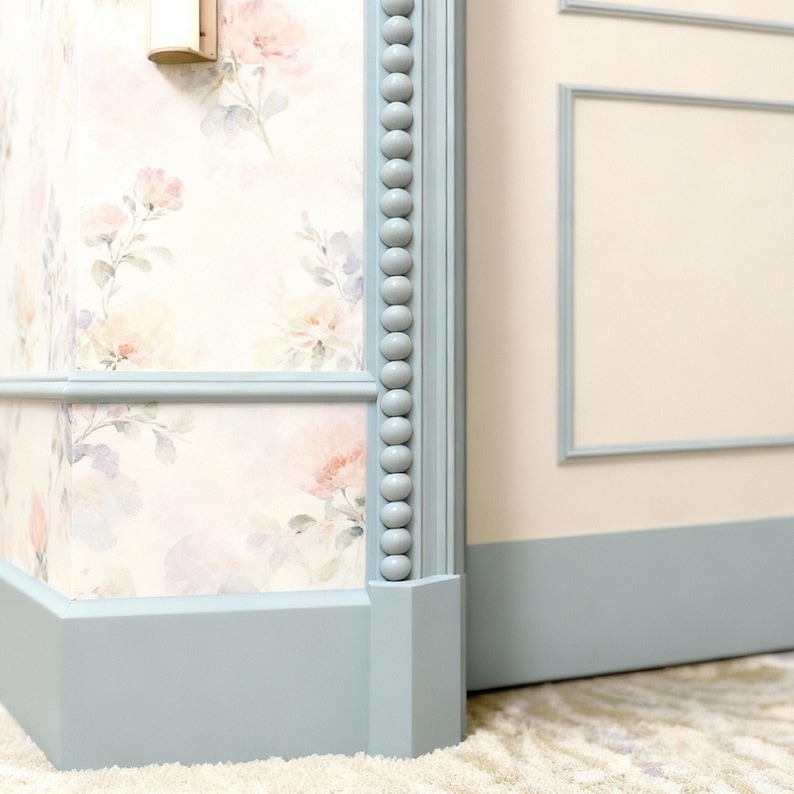 Painted bead trim on a decorative interior