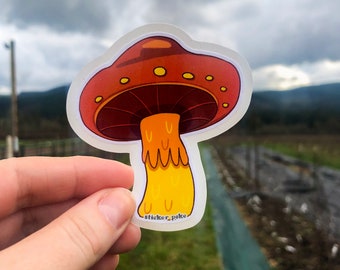 Mushroom Sticker, Waterproof Vinyl Decal