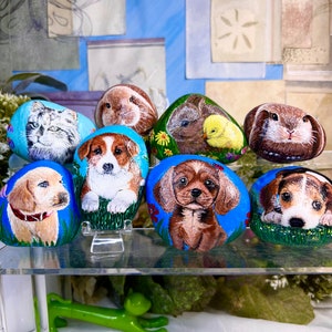 Cute Animals Painted Rock.They are our human friends.