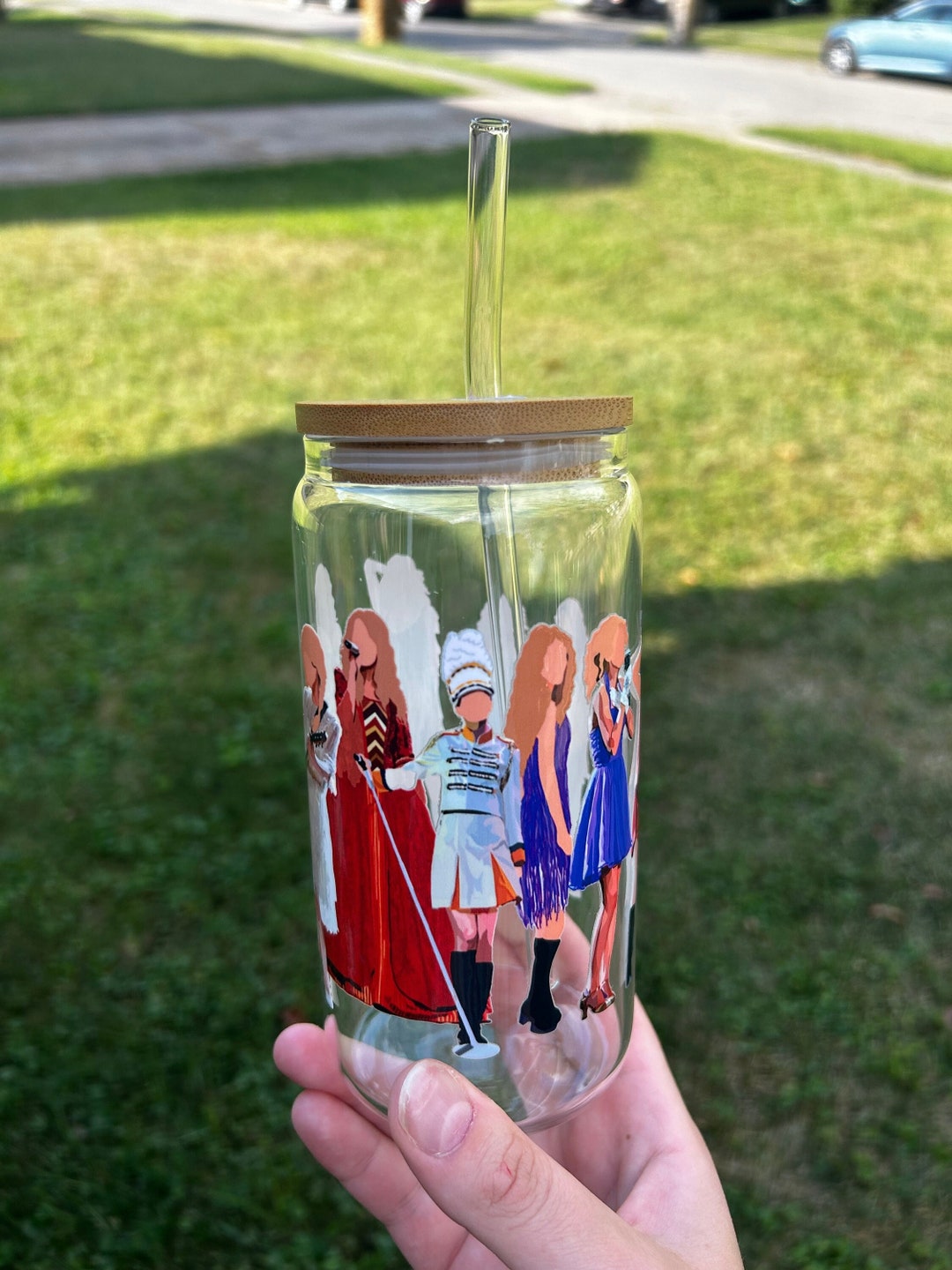 Taylor Swift Libbey Glass Cup With Lid and Straw Etsy