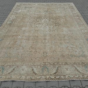 9x12 Vintage Oushak Rug: Handmade Wool, Large Persian Area Rug