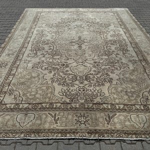 9x12 Vintage Oushak Rug: Handmade Wool Persian Area Rug