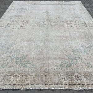 10x13 Vintage Teppich, Türkischer Oversize Teppich, Handgemachter Wollteppich, Perserteppich, Oushak Teppich, Antiker Teppich, Wohnzimmerteppich, Esszimmerteppich