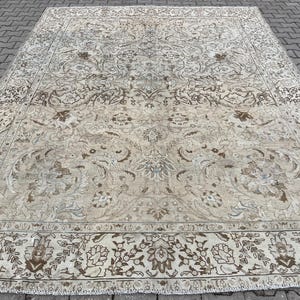 9x12 Vintage Rug, Turkish Oversize Rug, Handmade Wool Rug, 9x12 Persian Rug, 9x12 Oushak Rug, Antique Rug, 9x12 Area Rug, Living Room Rug