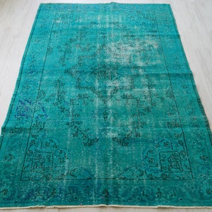 6x9 Vintage Rug, Green Turkish Area Rug, Bedroom Rug, Living Room Rug, Boho Rug, Antique Rug, Decorative Rug, Wool Anatolian Oushak Carpet