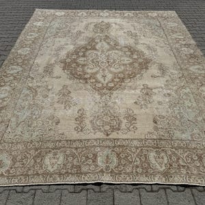 10x13 Vintage Teppich, Türkischer Oversize Teppich, Handgefertigter Wollteppich, Persischer Teppich, Oushak Teppich, Antiker Teppich, Wohnzimmerteppich