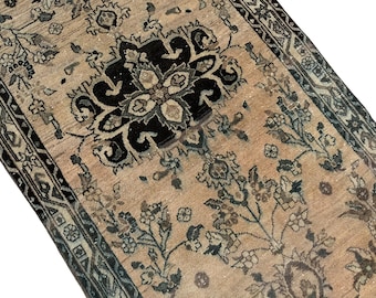 Handgefertigter Teppich Läufer: Türkischer Vintage Teppich 100x250 cm