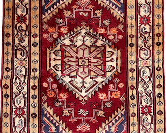 Handmade Wool Persian Runner Rug: Antique Oriental Hallway Carpet