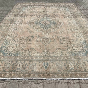 Vintage Teppich 300x3200, Perserteppich, Oushak, Wollteppich, Wohnzimmerteppich, Esszimmerteppich, 300x300, Handgeknüpft,