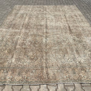 Alfombra vintage de 2,9 x 3,8 m, alfombra persa, alfombra Oushak de 2,5 x 3,3 m, alfombra extragrande, alfombra antigua, alfombra para sala de estar, alfombra para comedor, alfombra grande de 2,5 x 3,3 m