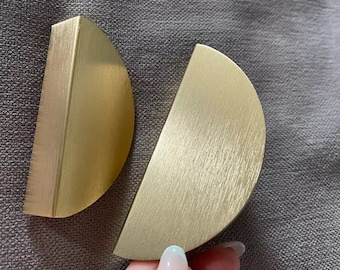 Premium Thin Solid Brass Bar Handles, Modern Gold Cabinet Hardware, Furniture Pulls for Doors, Cabinets, Cupboards & Drawers