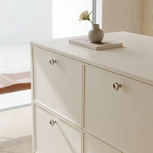 Modern Unusually shaped Cabinet Handles Kitchen Knob Pull Wardrobe Furniture Handle for Cabinet Living Room Home Office Bedroom Nickel Pull