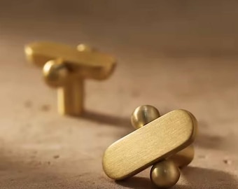 Modern Unusually shaped Cabinet Brass Handles Kitchen Knob Pull Wardrobe Furniture Handle Living Room Home Office Bedroom Nickel Pull Knob