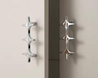Manijas de gabinete modernas de forma inusual, tirador de perilla de cocina, tirador de muebles para armario, sala de estar, hogar, oficina, dormitorio, tirador de níquel