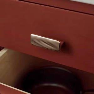 Modern Unusually shaped Cabinet Handles Kitchen Knob Pull Wardrobe Furniture Handle for Cabinet Living Room Home Office Bedroom Nickel Pull