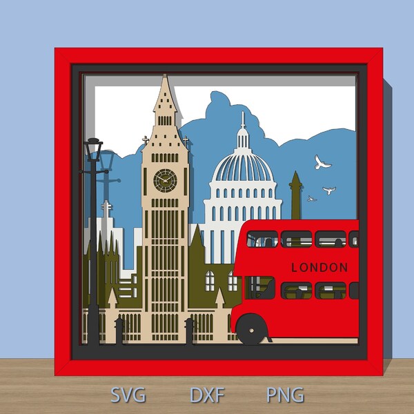London Shadow Box svg Layered Scenes files 3d Cardstock template for cutting Cricut Silhouette Cameo London Shadow Box svg Layered Scenes files 3d Cardstock template for cutting Cricut Silhouette Cameo