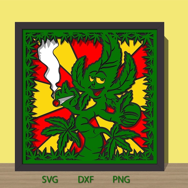 Weed shadow box svg Cannabis layered cardstock template Marijuanna 3d cricut projects Weed shadow box svg Cannabis layered cardstock template Marijuanna 3d cricut projects