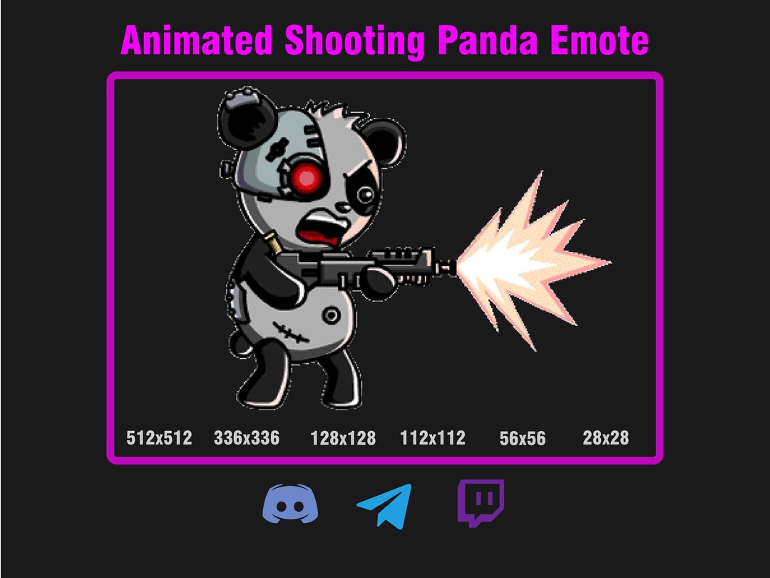 Animated Shooting Emote for Twitch Discord Telegram Rage Panda Emote - Etsy