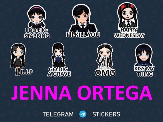 Jenna Ortega Telegram Sticker Pack Wednesday Addams Collection - Etsy