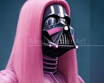 Pink Darth Vader Unique digital art Rare Ai generated image