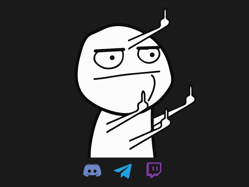 Animated Middle Finger Emote for Twitch Discord Telergam - Etsy Australia