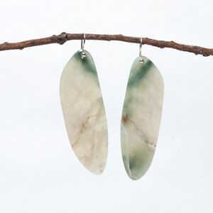 Hand Carved Natural Translucent California Jadeite Jade Earrings