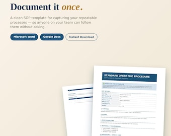 SOP-sjabloon voor kleine bedrijven | Procesdocumentatie (Word, Google Docs)