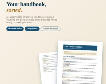Sjabloon personeelshandboek kleine bedrijven | Aanpasbare handleiding HR-beleid (Word/Google Docs)