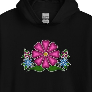 Ojibwe Pink Floral Unisex Hoodie