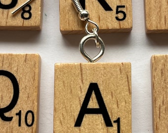 Boucles d'oreilles "Scrabble" en bois