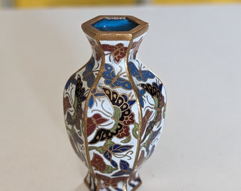 Petit vase vintage peint à la main en provenance de Chine