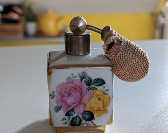 Vintage porcelain perfume bottle with atomizer Bavaria Western Germany