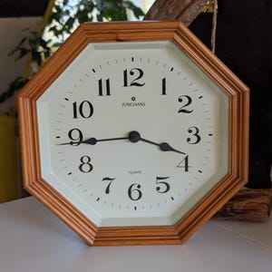 Vintage Junghans octagonal wooden framed wall clock