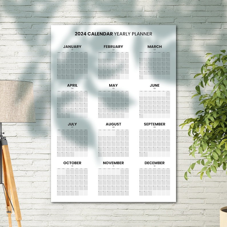 Calendario Anual Imprimible 2024 2025 / Planificador Anual / A2, A1, A0 ...