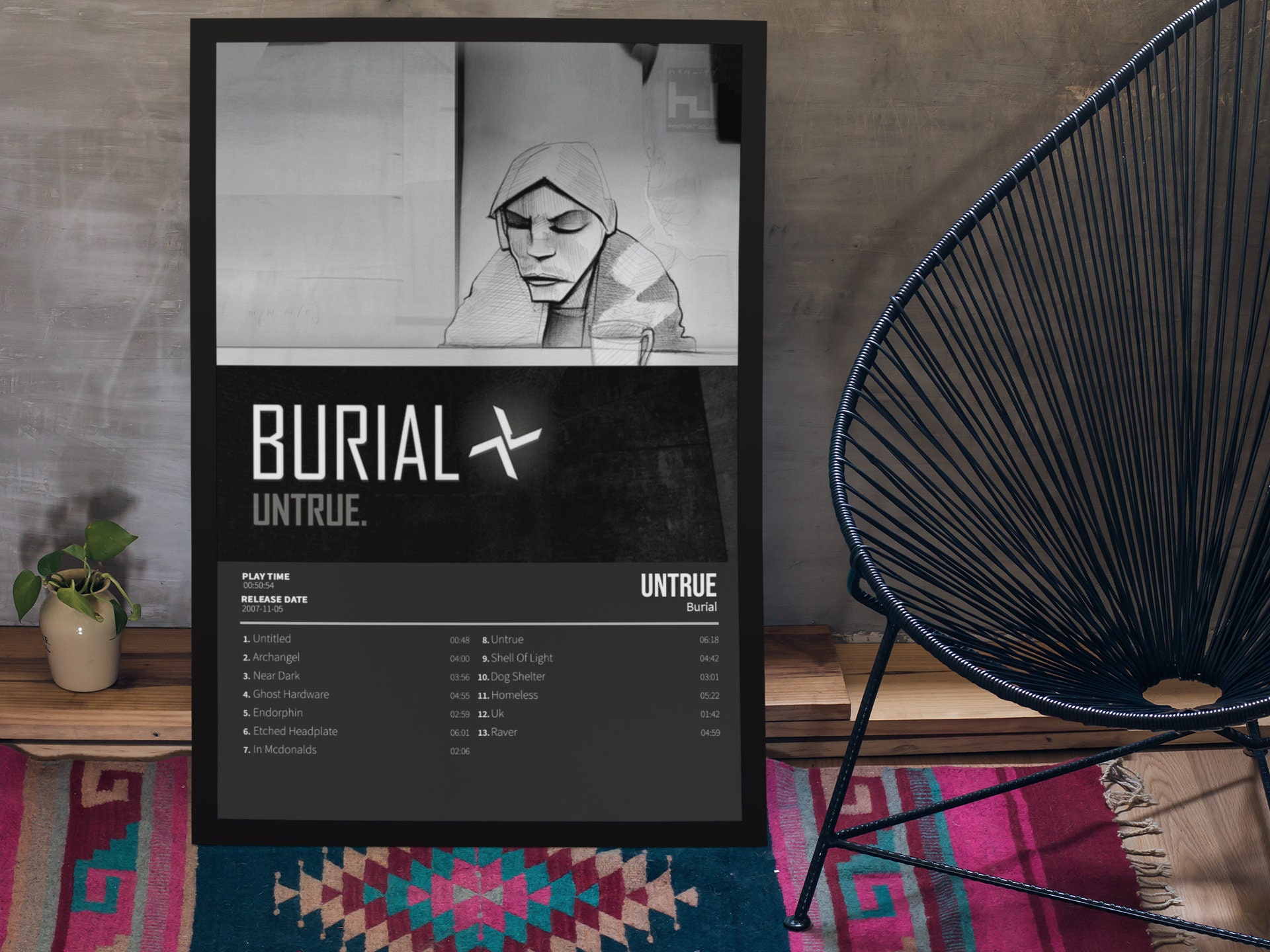 Burial Untrue Album Cover Poster for Home Wall Art Etsy Canada