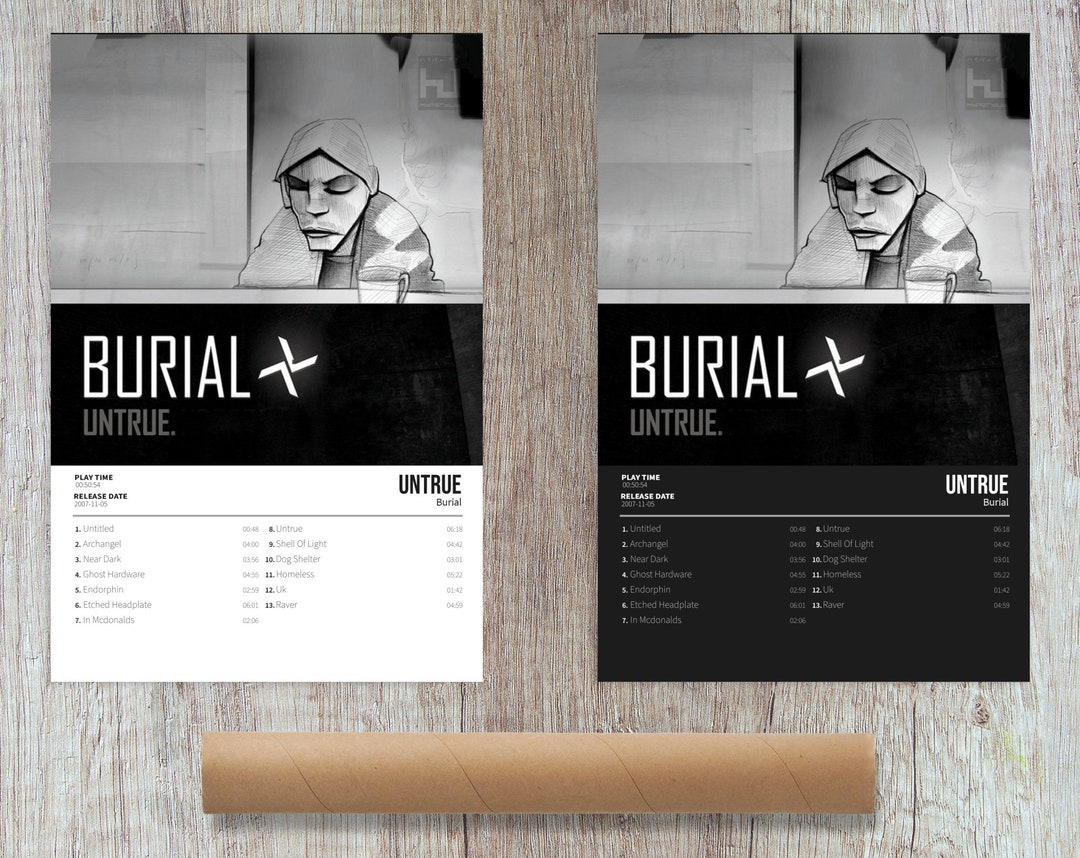 Burial Untrue Album Cover Poster for Home Wall Art Etsy
