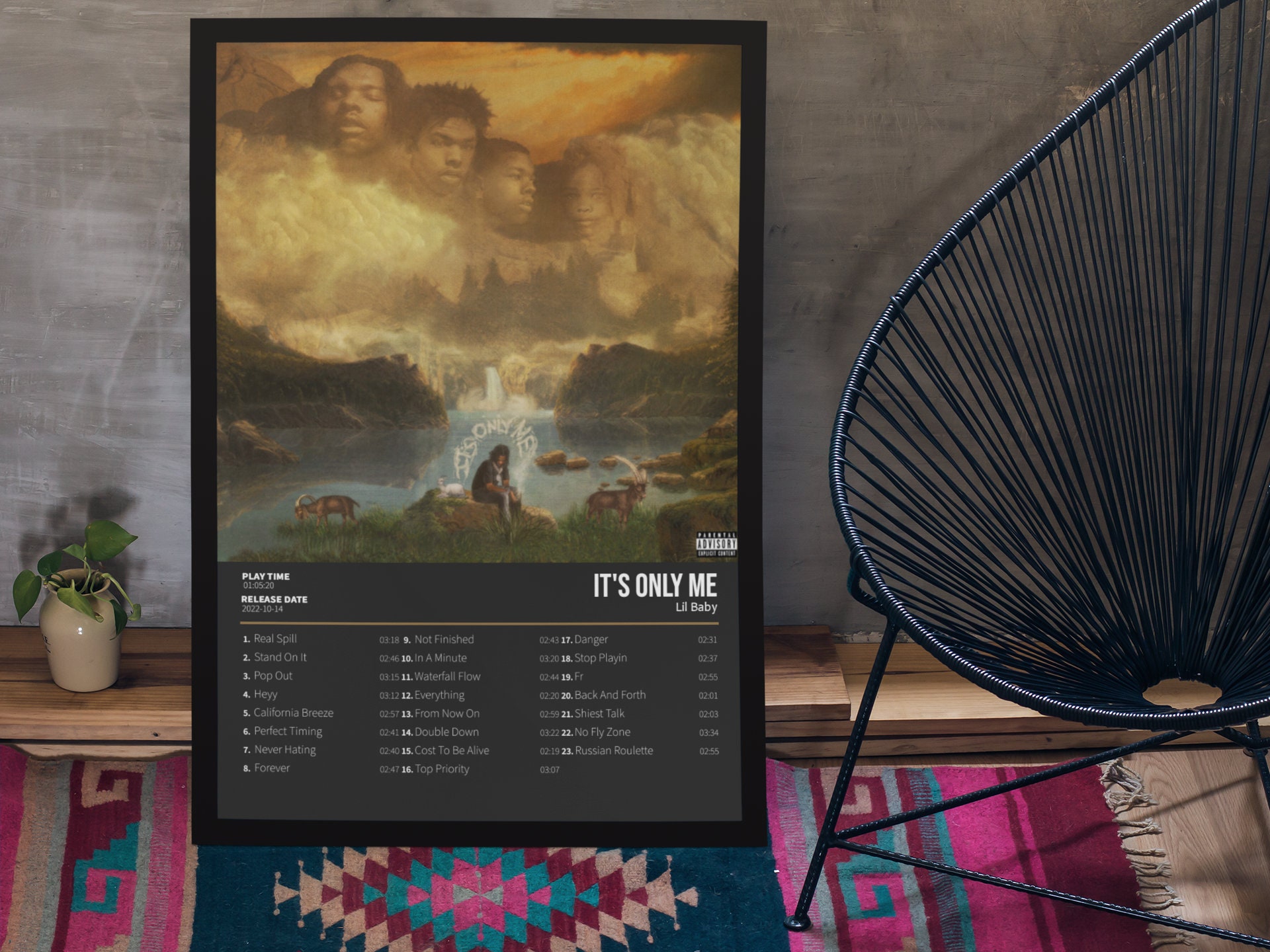 Lil Baby It's Only Me Album Cover Poster for Home Wall Etsy UK