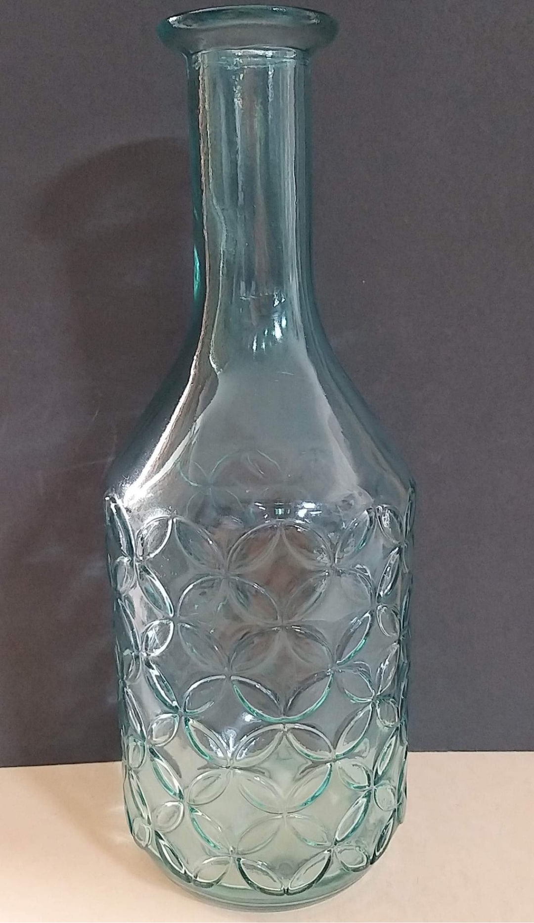Vintage Glass Bottle / Vase. Blue Glass / Green Glass / Clear Etsy