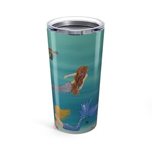 Mermaid Tumbler 20oz | Ocean Vibe Travel Mug | Gift for Sea Lovers, Summer Drinkware, Beach Party, Nautical Decor, Unique Kid&#39;s Cup