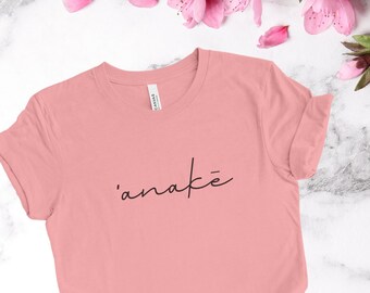 Hawaiian Aunty Shirt Olelo Hawaii Tee Anake Shirt for Pregnancy Announcement Gift for New Aunty Gift for Sister Tee Minimalist Hawaiian Tee