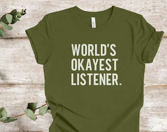 Funny Mens Shirt Custom World's Okayest Tshirt for Boyfriend Funny Shirt for Father's Day Gift for Husband Shirt Funny Personalized T-shirt