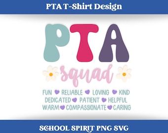 PTA チーム T シャツ デザイン: 楽しく、愛情深く、親切 (PNG および SVG)