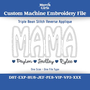 Stickdatei für die Rückseite der Applikation: Dreifacher Bohnenstich (PES DST)