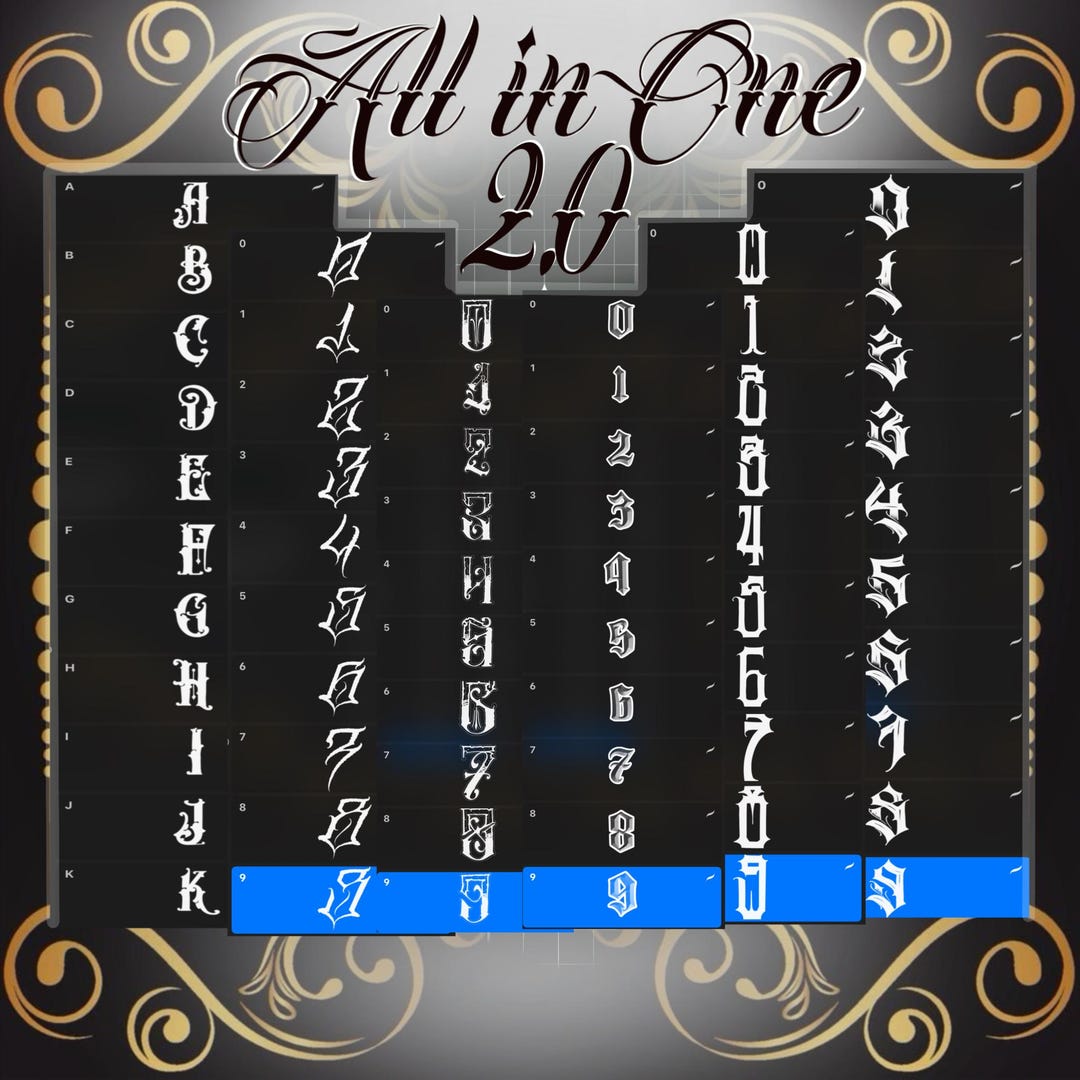 All IN ONE 2.0 Lettering / Numbers /stamp Brushes Sets - Etsy