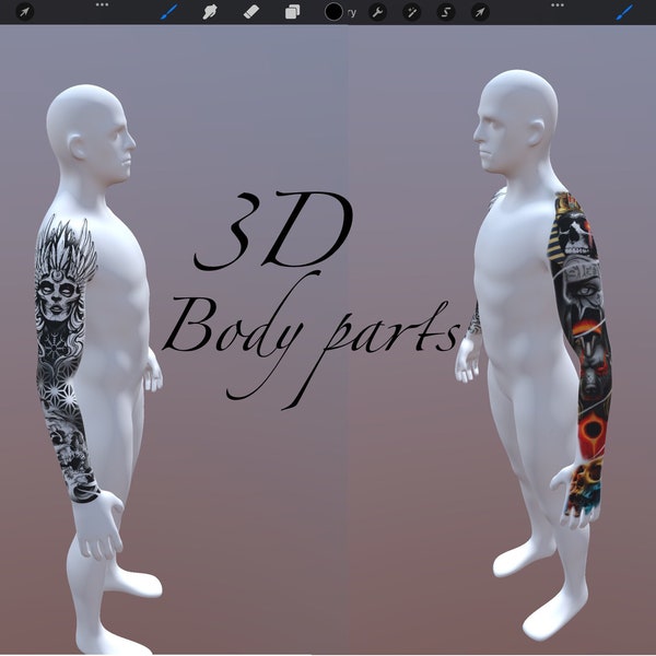 3D body parts / for tattoo designing on procreate